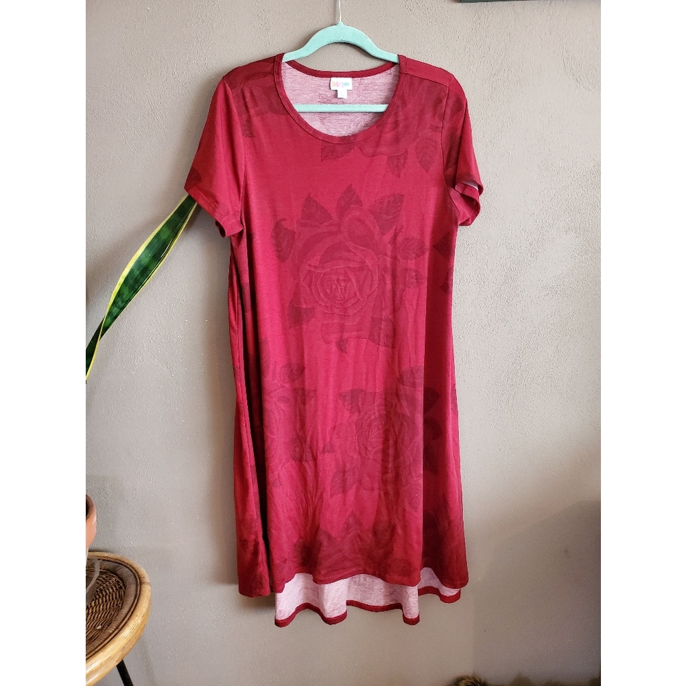 Lularoe Red Rose Carly Dress